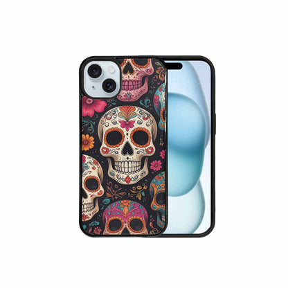 iPhone 15 Plus Case — Smaller Skulls Overlapping Seamless Pattern Of, Custom Print Case Cover