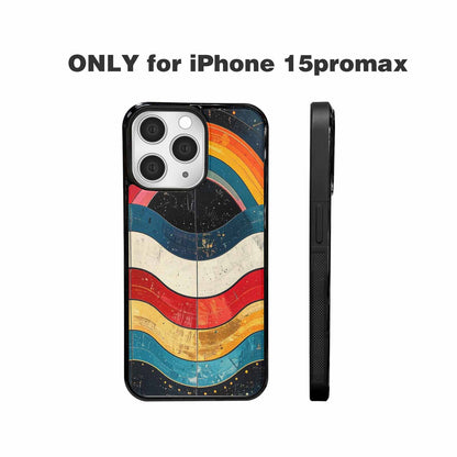 iPhone 15 Pro Max Case — Retro Wave Scallop Stripe Small Lma, Custom Designed Case Cover