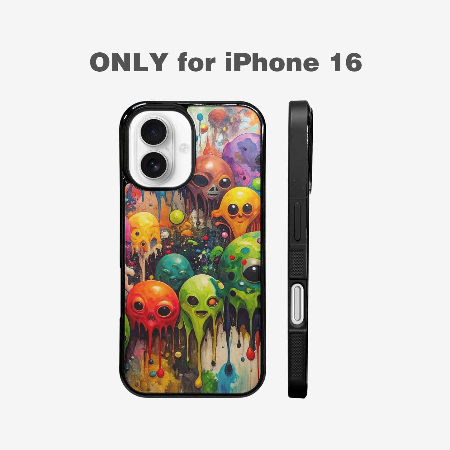 iPhone 16 Case — Aliens Camomelting Aliens Patt Tuu, Personalized Phone Case