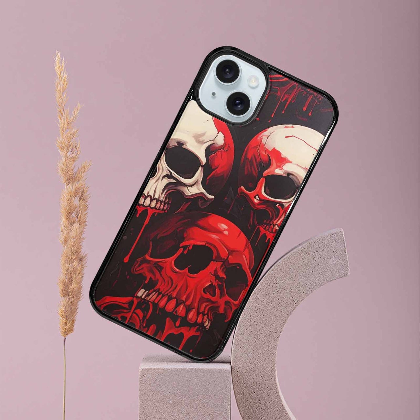iPhone 15 Plus Case — 1000\'s Of Skulls Overlapping Eachother Everywhere, Unique Phone Case Design