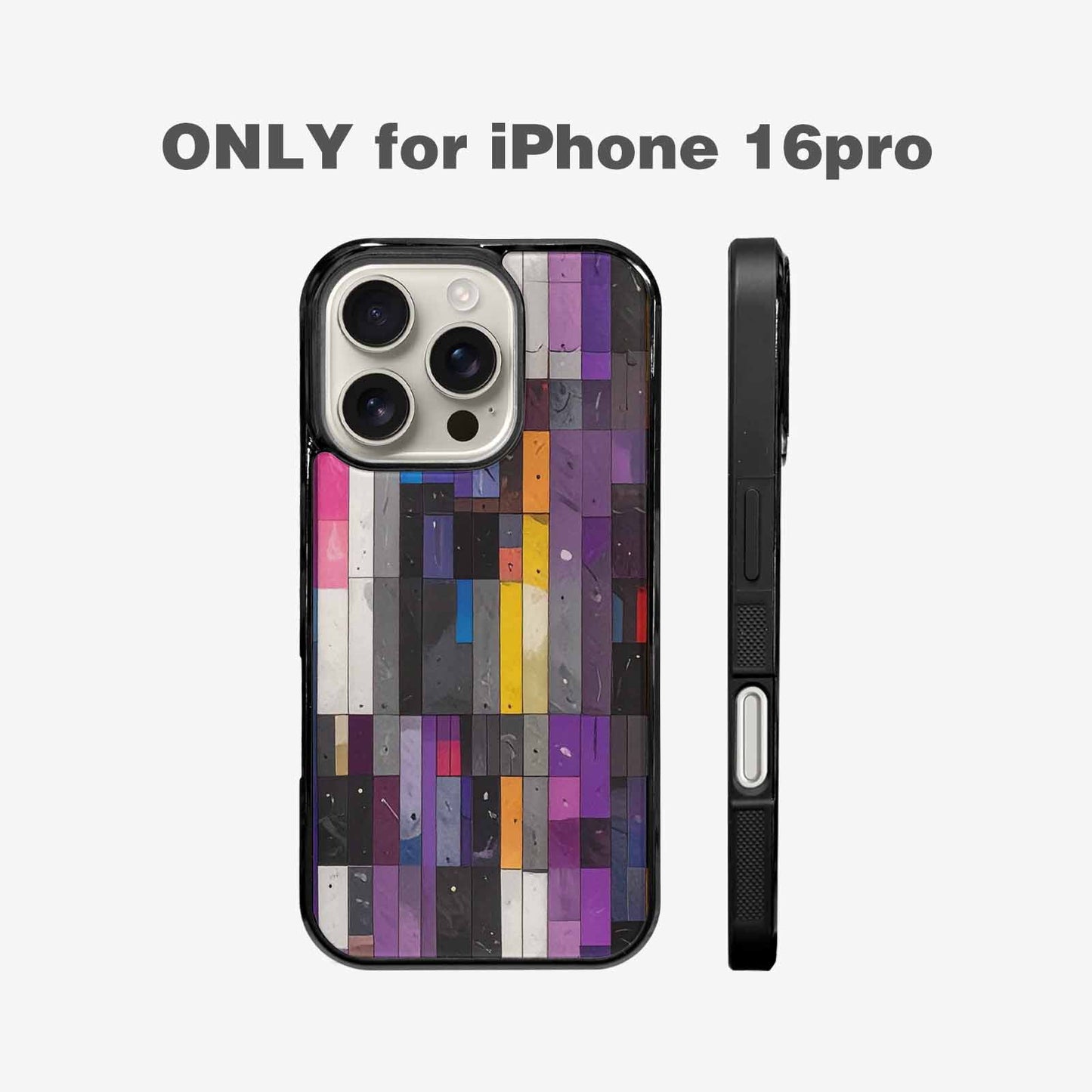 iPhone 16 Pro Case — Asexual Flag Color Theme Small Rainbow, Custom Art Phone Cover