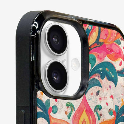 iPhone 16 Plus Case — Marble Floral, Unique Phone Case Design