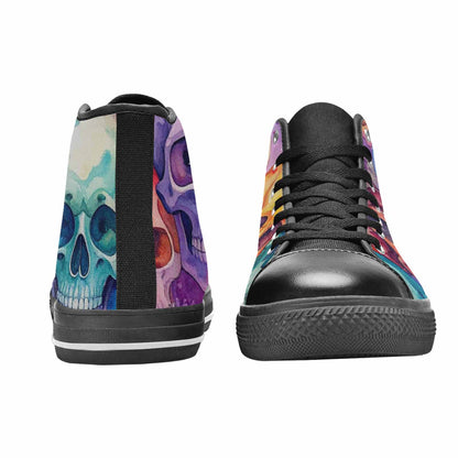 WOMEN'S Kulls - Watercolor High Top Canvas Aesthetic Custom Shoes