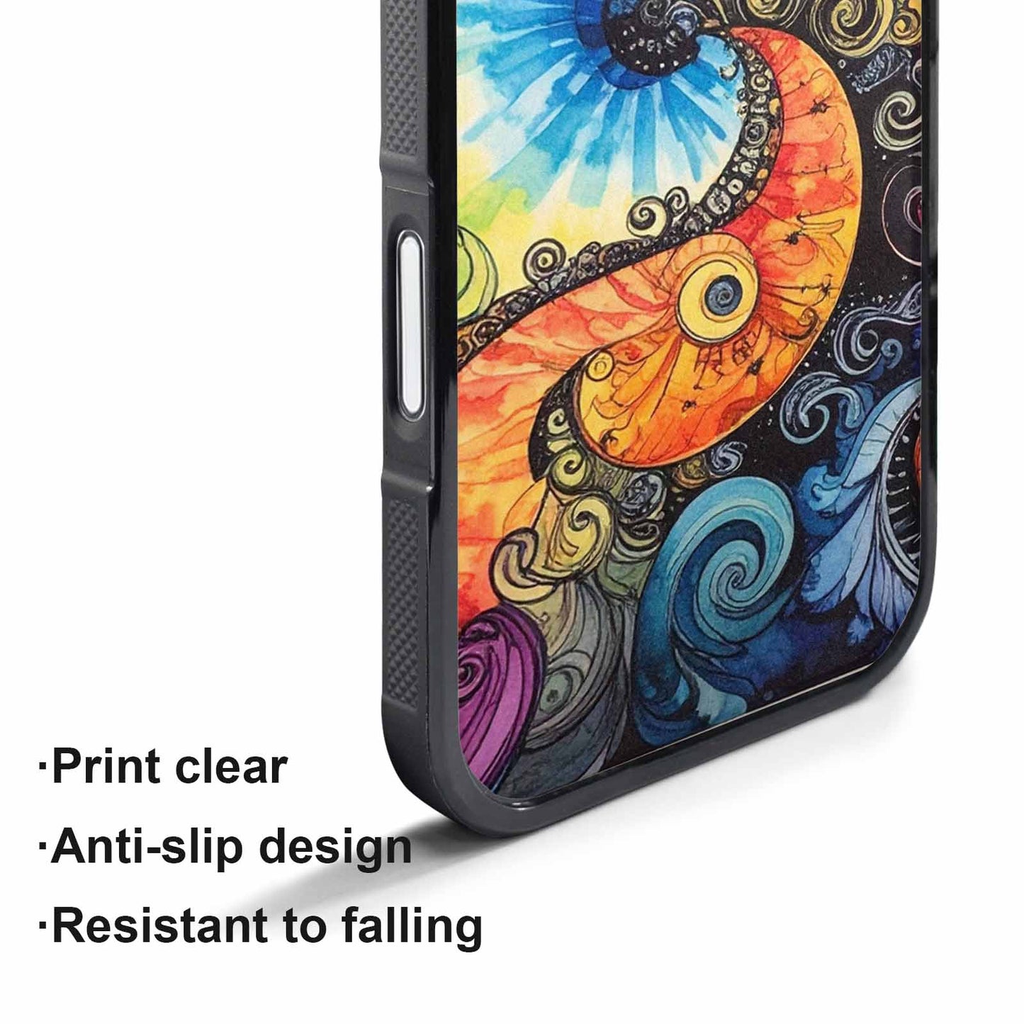iPhone 17 Air Case — Tie Dye Swirls Black White Tie, Personalized Phone Case