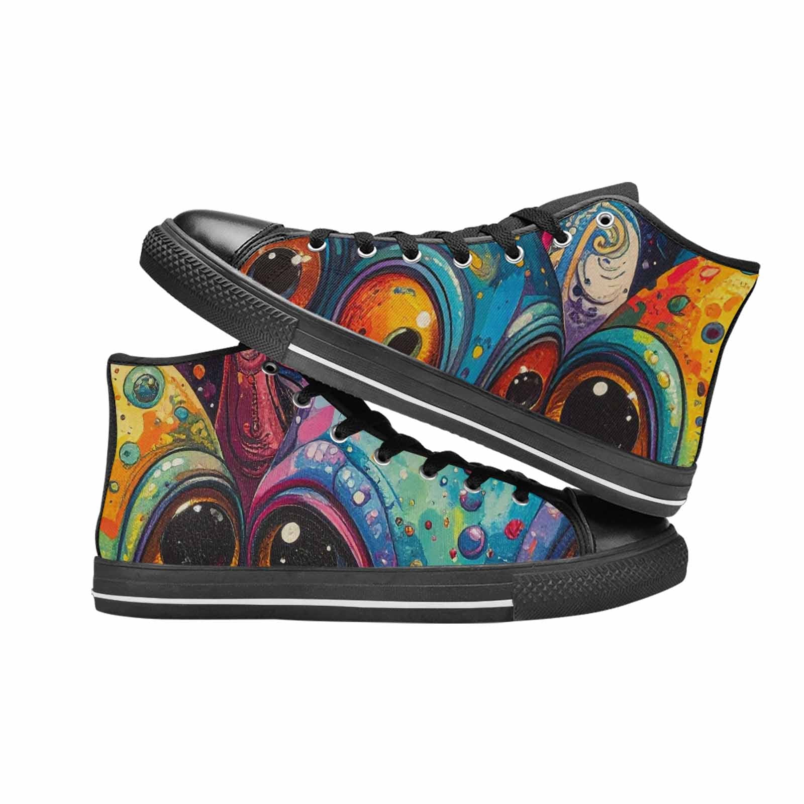 WOMEN'S Cartoon Alien Characters High Top Canvas Surreal Sneakers