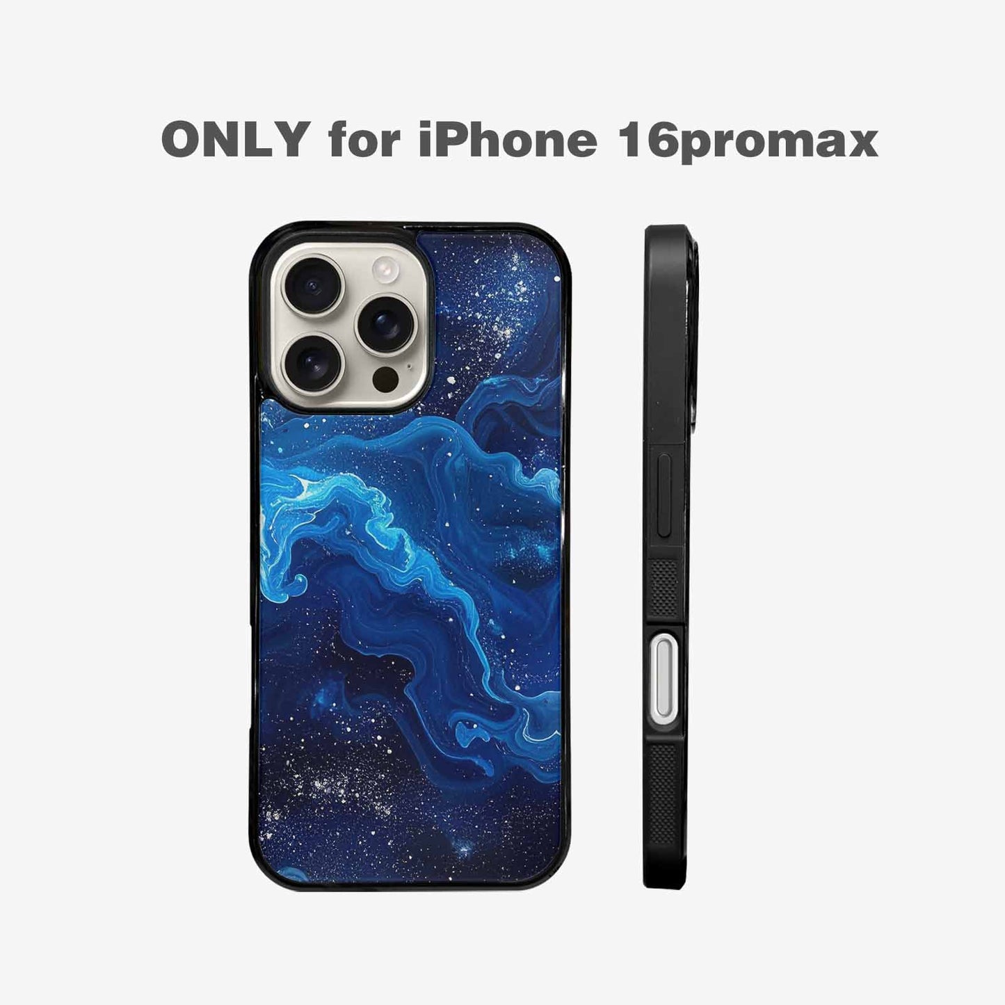 iPhone 16 Pro Max Case — Galaxy Art Blue Starfield Small Galaxy, Custom Made Phone Cover