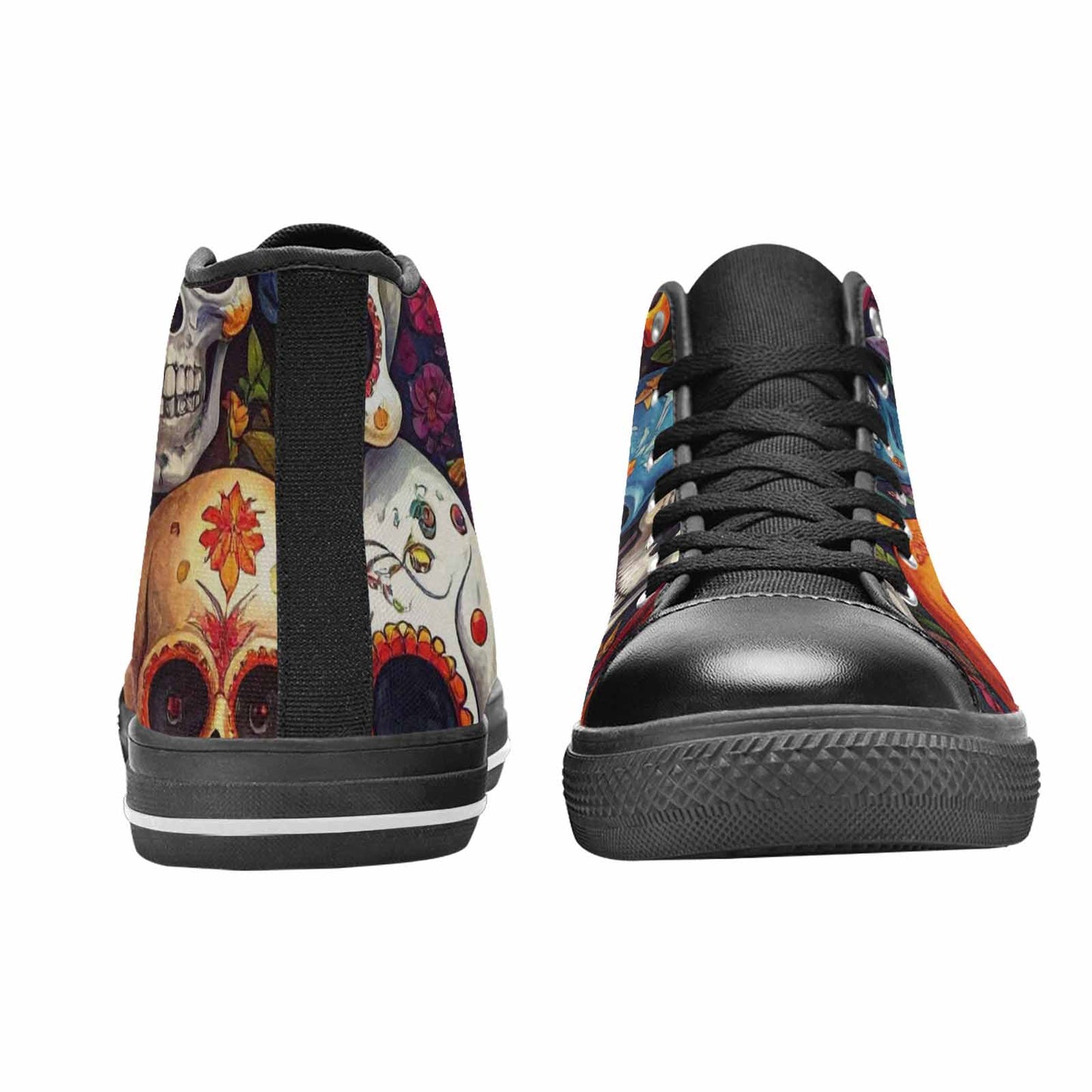 WOMEN'S Skull High Top Canvas Y2K Custom Sneakers