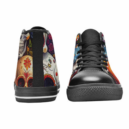 WOMEN'S Skull High Top Canvas Y2K Custom Sneakers