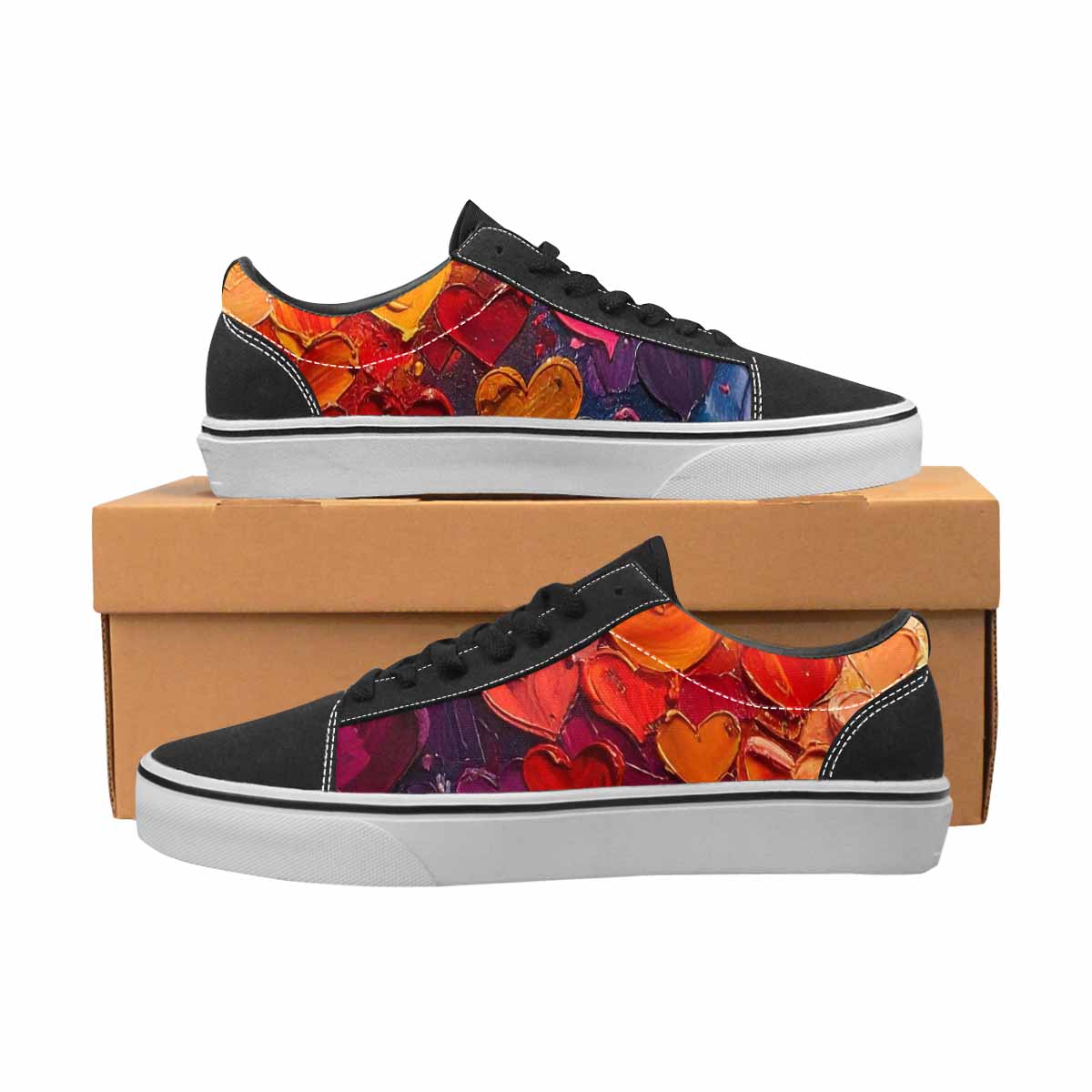 WOMEN'S Heart Burst Lace-Up Canvas Aesthetic Custom Shoes