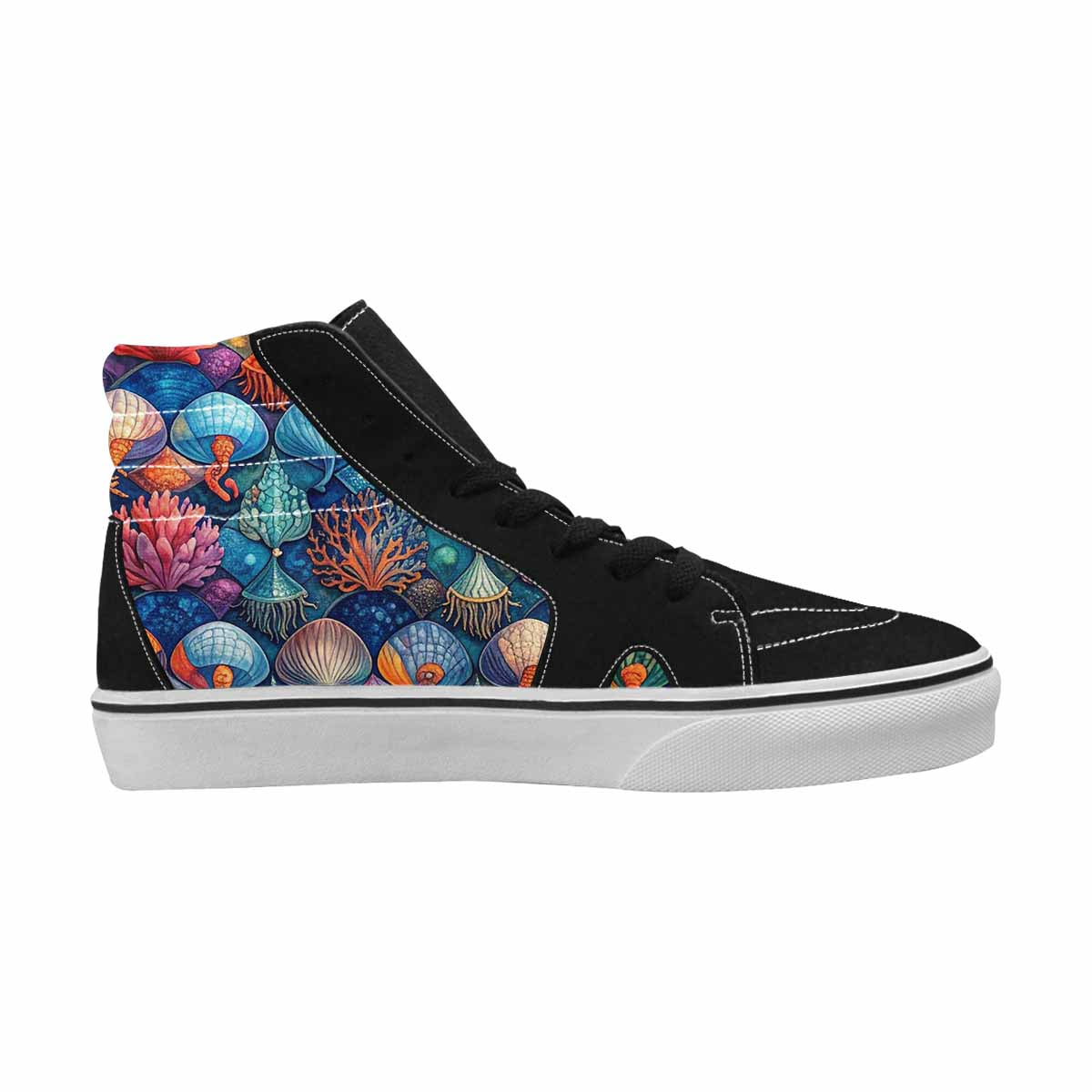WOMEN'S Fish Scale Coral High Top Canvas Vivid Sneakers