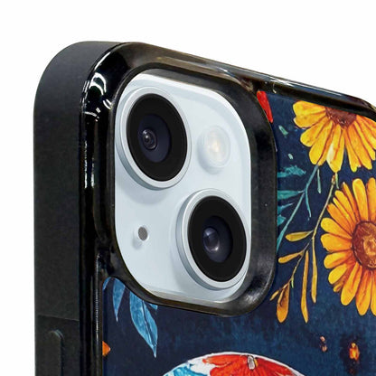 iPhone 15 Plus Case — Sunflower Skulls Print Custom, Customized Protective Case