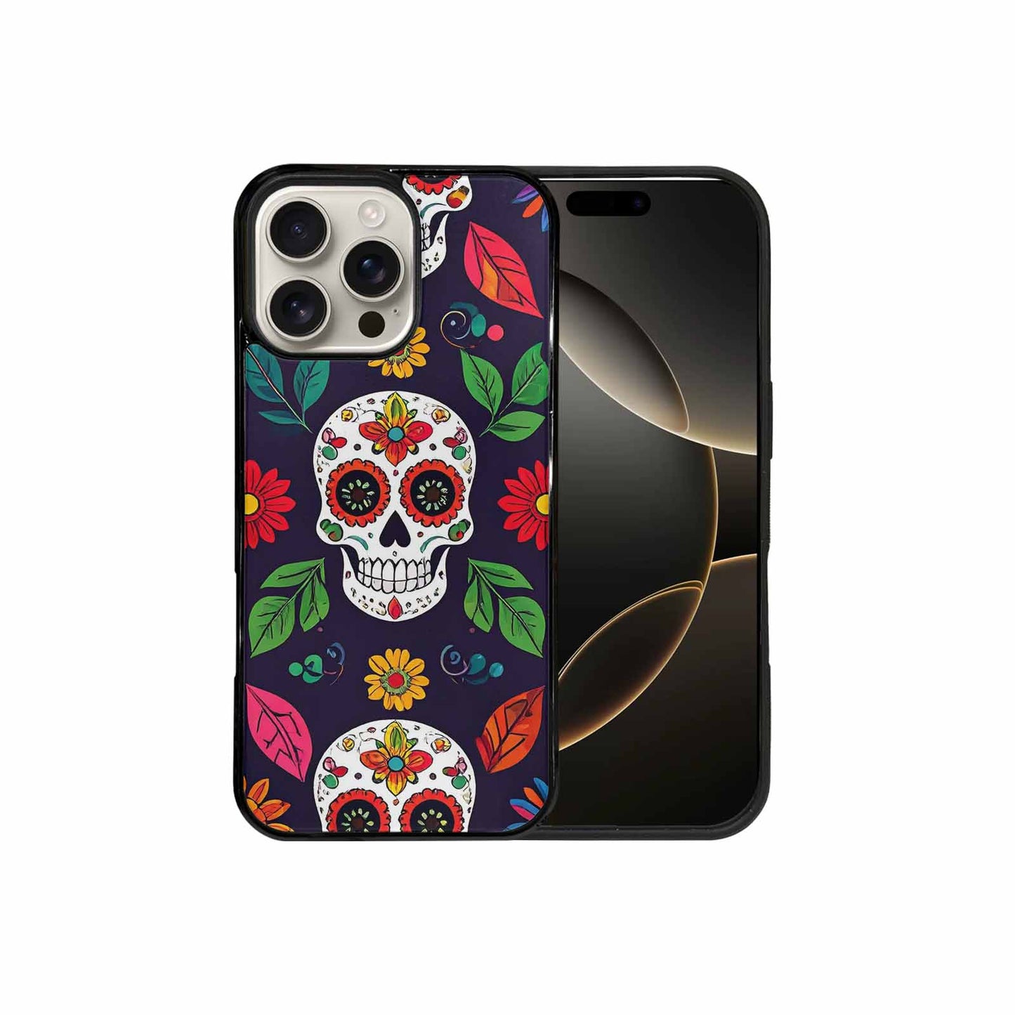 iPhone 16 Pro Max Case — Sunflowers Hundreds Of Skulls Art Seamless, Original Design Phone Case