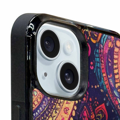 iPhone 15 Plus Case — Paisley Mandala, Custom Printed Phone Case