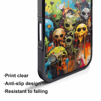 iPhone 17 Pro Case — Aliens Camomelting Aliens Patt Alien Scifi, Unique Phone Case Design