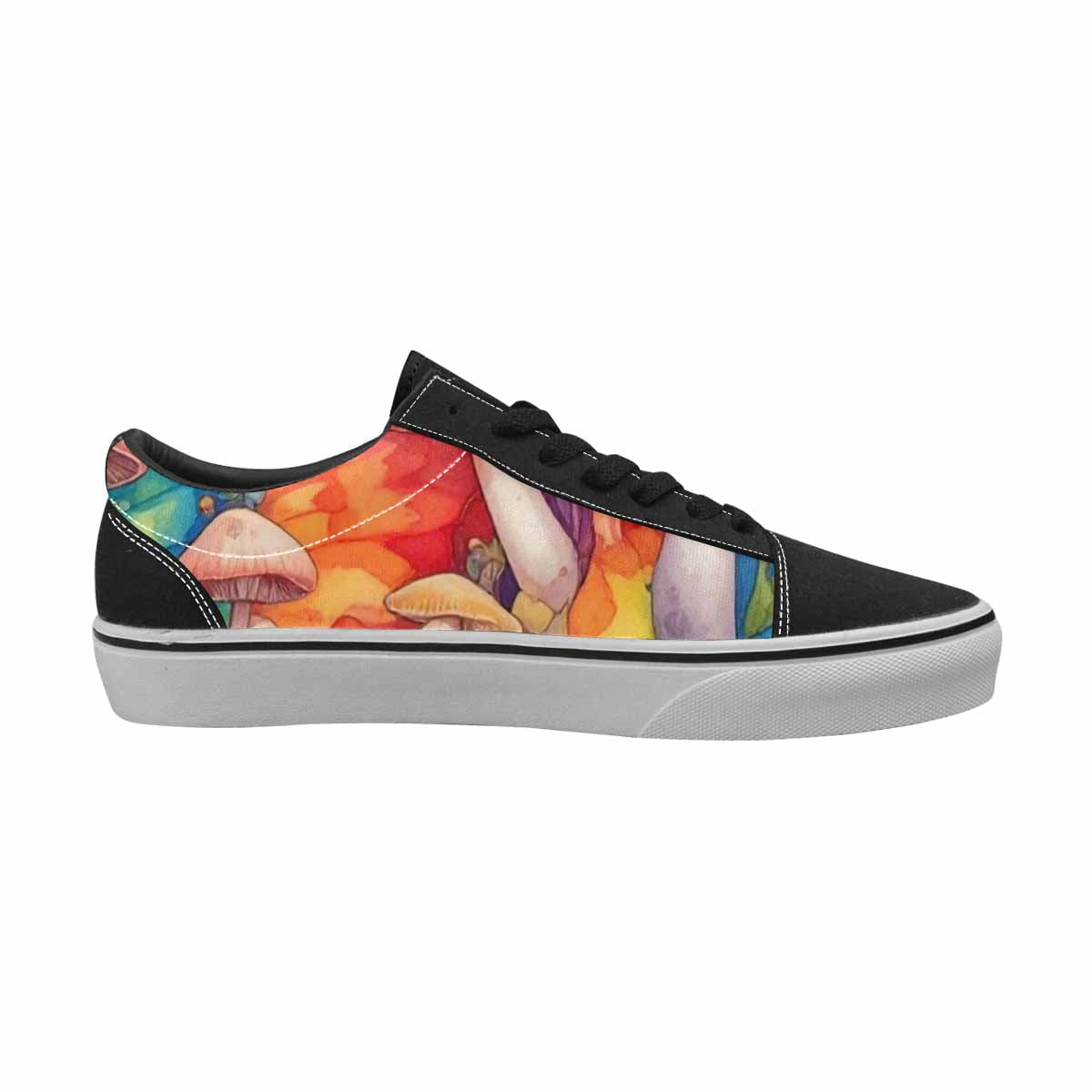WOMEN'S Mushrooms  Tie Dye Lace-Up Canvas Neon Fantasy Shoes