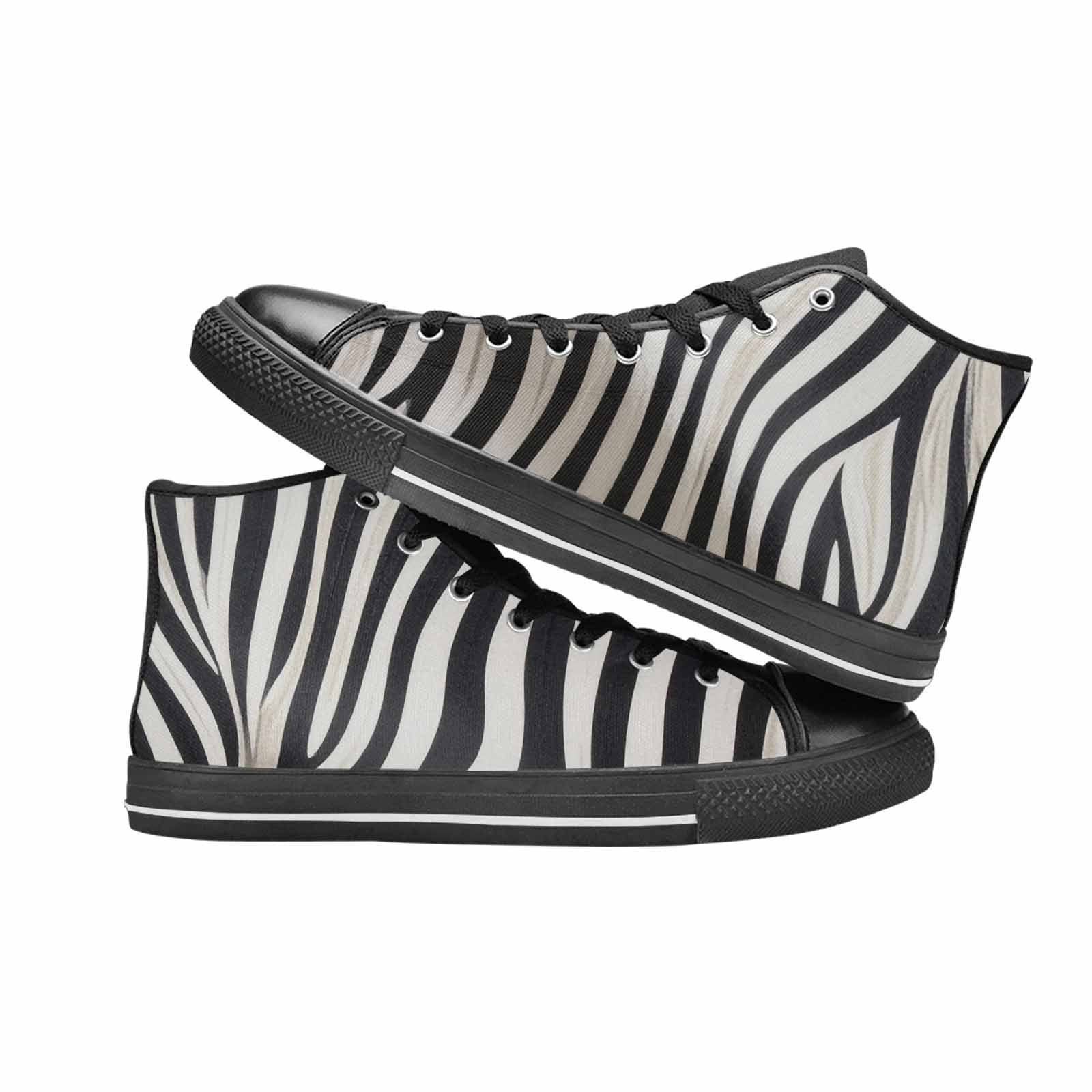 WOMEN'S Modern Zebra Stripe High Top Canvas Vivid Sneakers