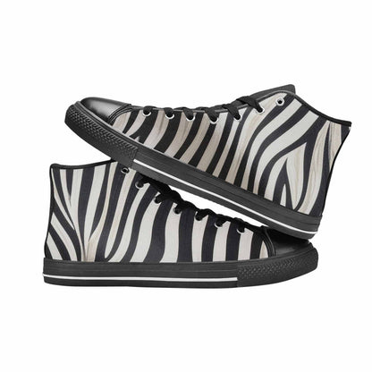 WOMEN'S Modern Zebra Stripe High Top Canvas Vivid Sneakers