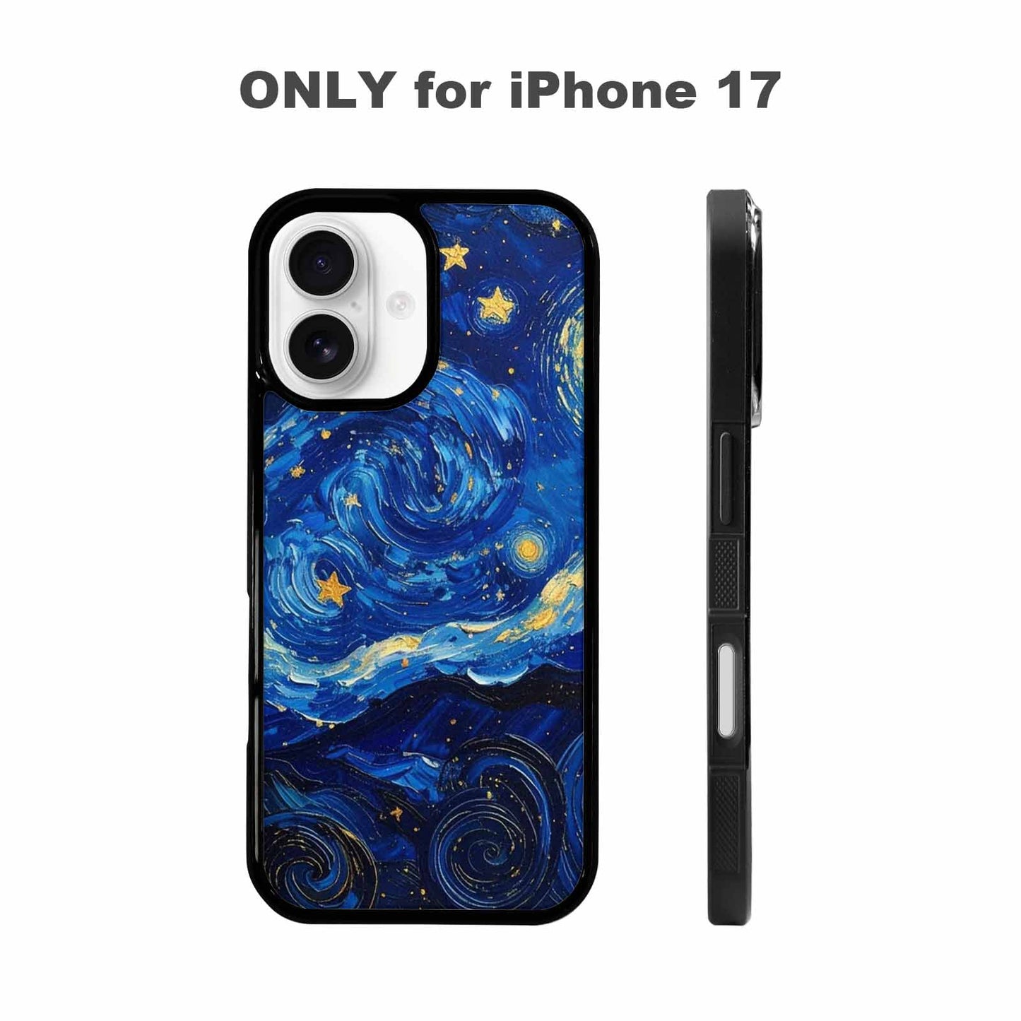 iPhone 17 Case — Swirling Deep Blue Night Galaxy Space, Custom Art Phone Cover