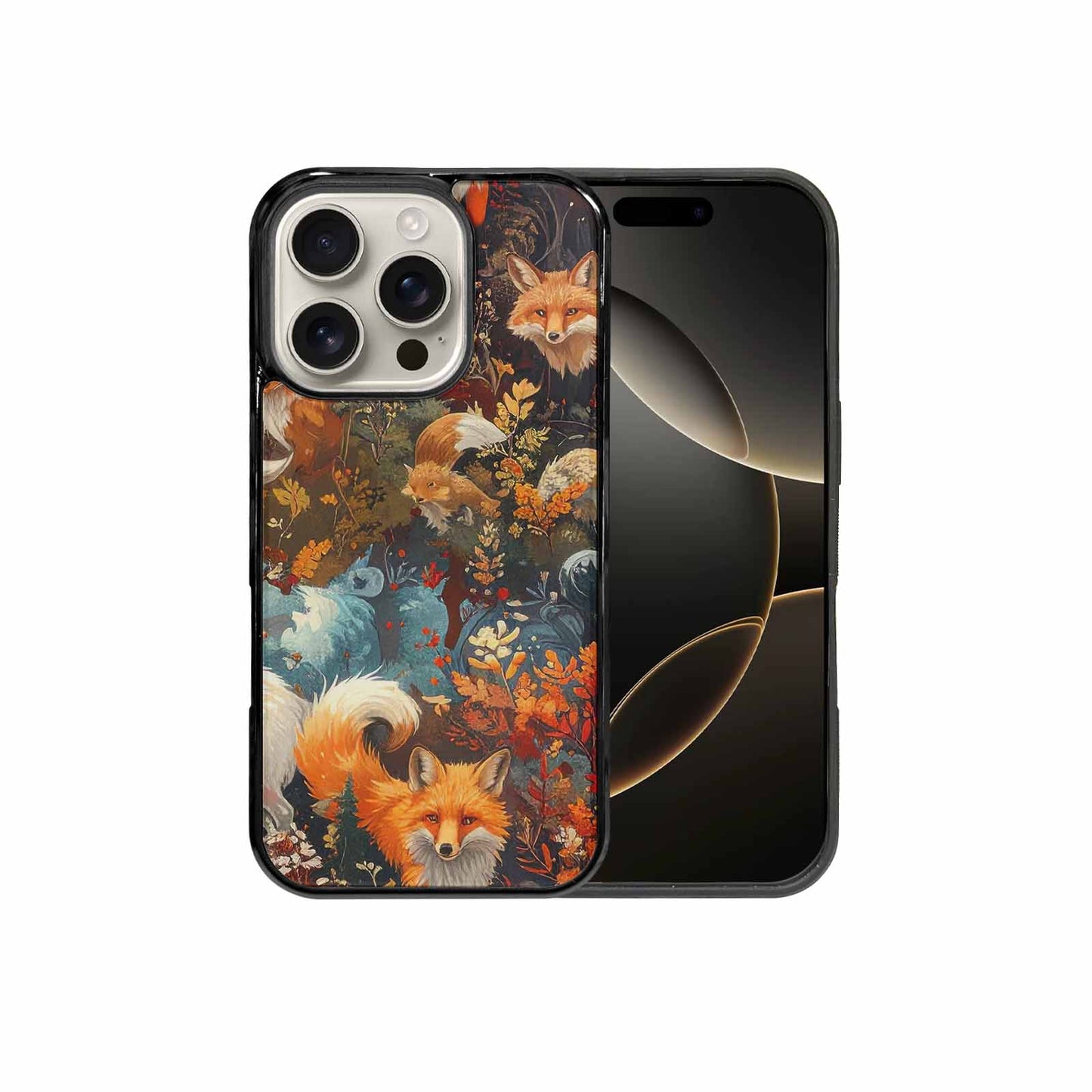 iPhone 16 Pro Case — Fox Forest Fox Forest Pattern Hundreds, Custom Printed Phone Case