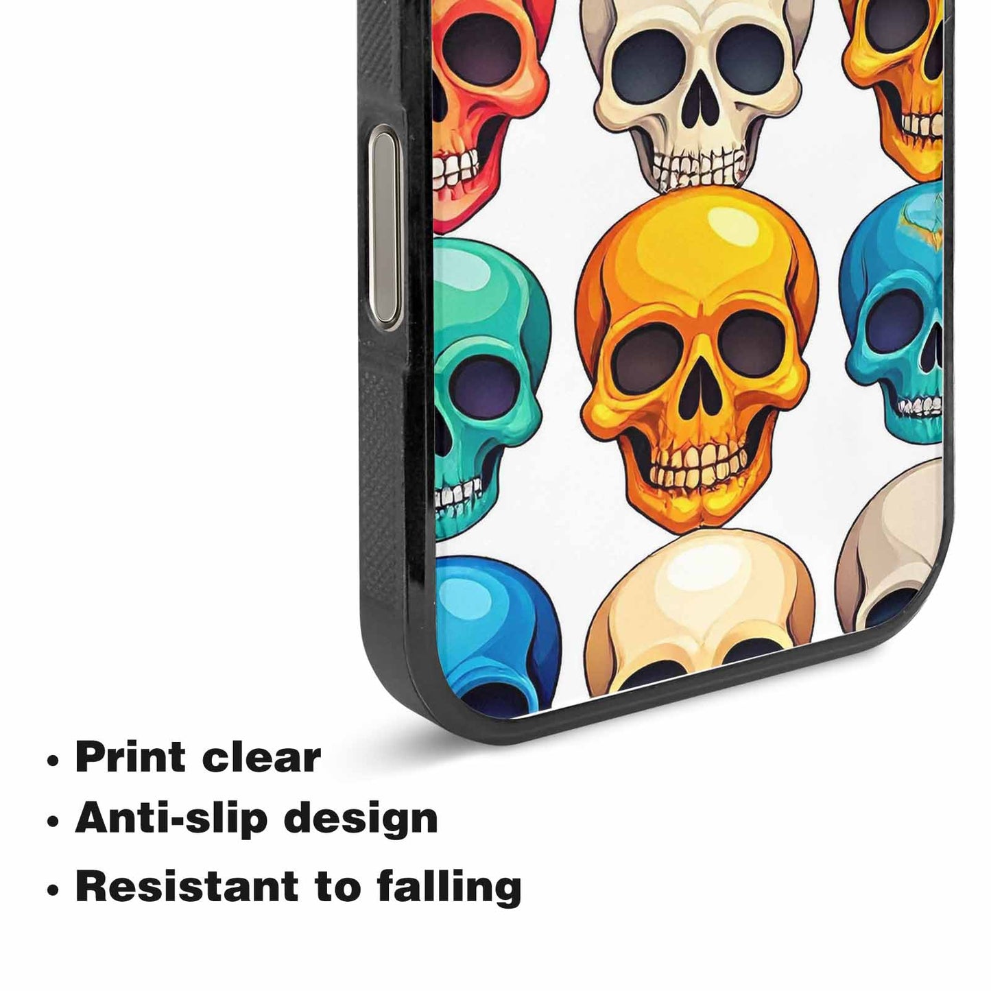iPhone 15 Pro Max Case — Vibrant Skull Seamless, Customized Protective Case