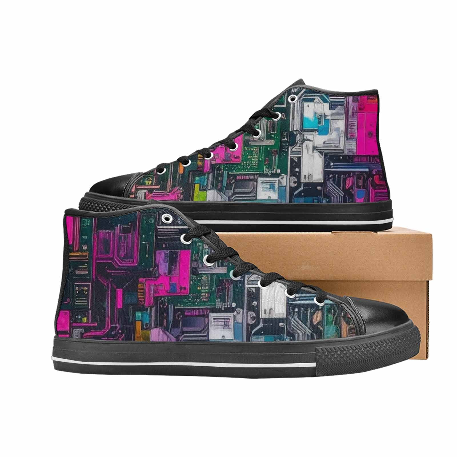 MEN'S Circuit Board Cyberpunk High Top Canvas Aesthetic Sneakers