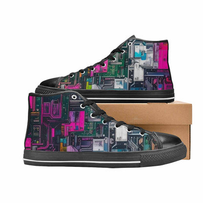 MEN'S Circuit Board Cyberpunk High Top Canvas Aesthetic Sneakers