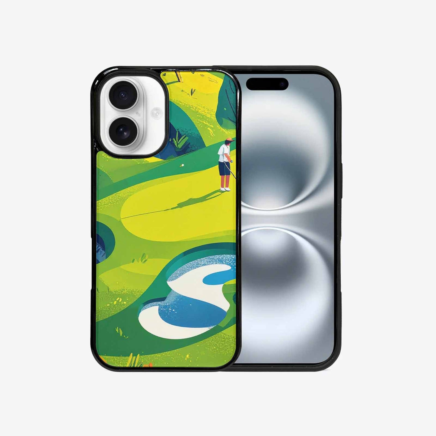 iPhone 16 Case — Golf Cartoon Art Pattern, Custom Designed Case Cover
