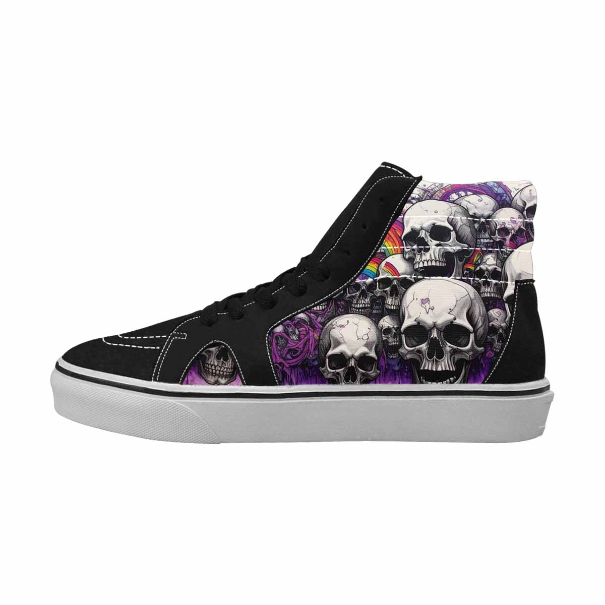 MEN'S Rainbow From Skull S High Top Canvas Aesthetic Custom Shoes