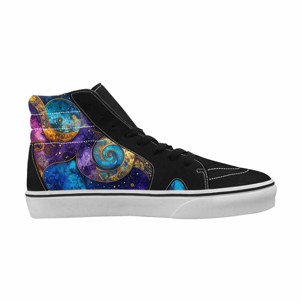WOMEN'S Steampunk Galaxy High Top Canvas Vivid Custom Sneakers