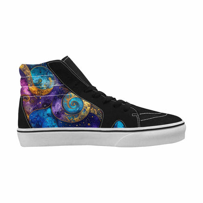 WOMEN'S Steampunk Galaxy High Top Canvas Vivid Custom Sneakers