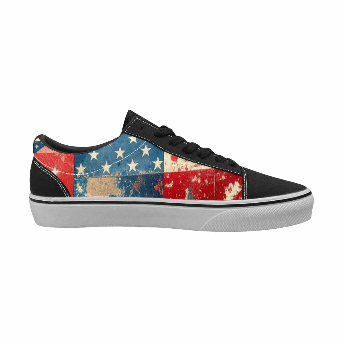 WOMEN'S American Flag Stars Canvas Lace-Up Y2K Custom Shoes