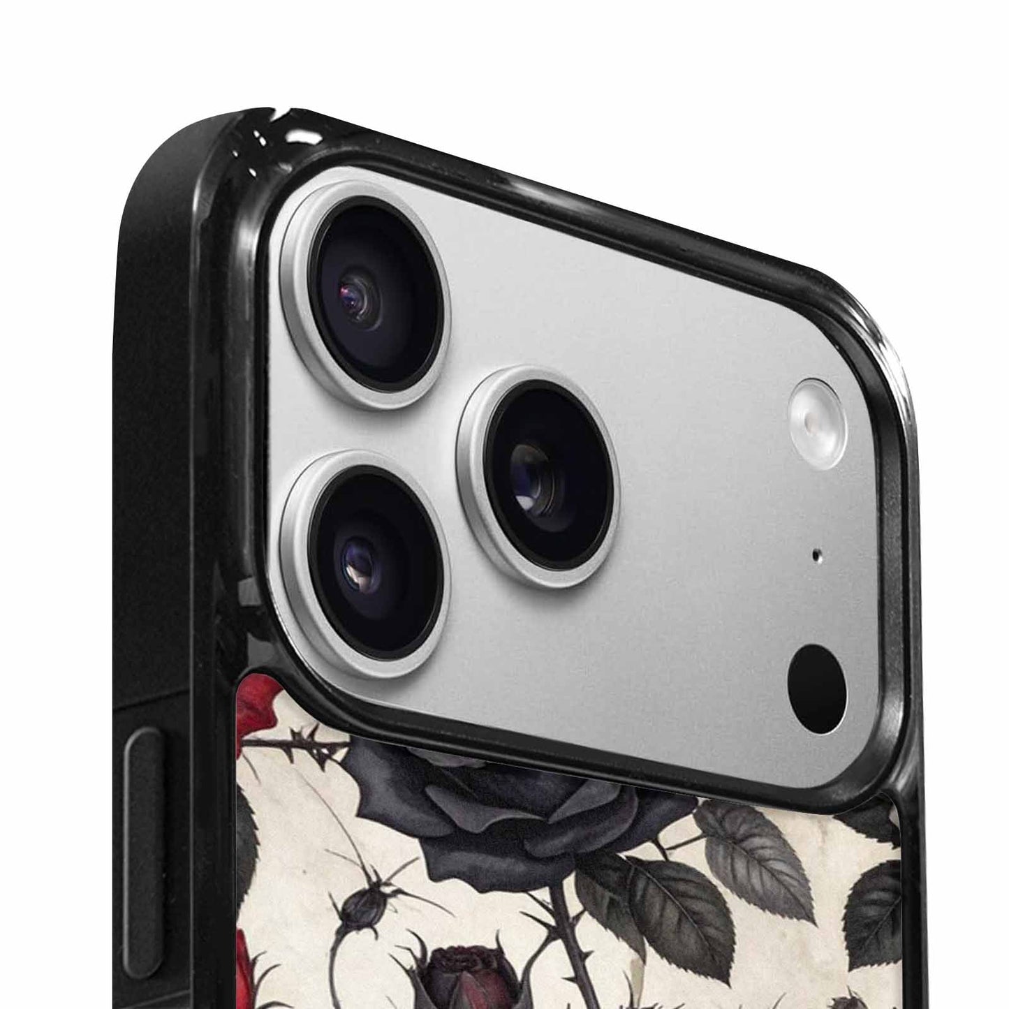 iPhone 17 Pro Max Case — Small Black Gothic Rose Gothic Skulls, Custom Art Phone Cover
