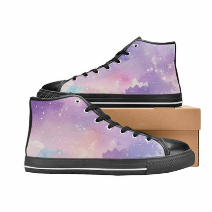 MEN'S Galaxy Art - High Top Canvas Neon Fantasy Custom Sneakers