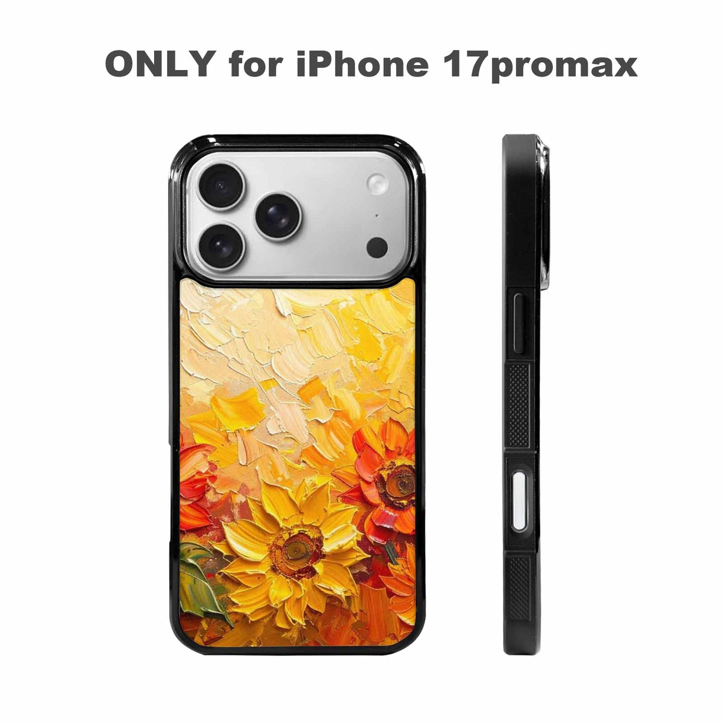 iPhone 17 Pro Max Case — Impressionist Sunflower Brushstroke Pattern Floral, Custom Made Phone Cover