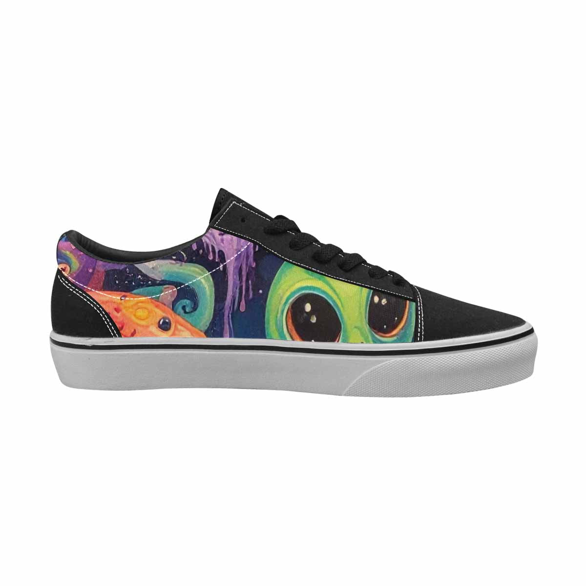 WOMEN'S Aliens  Tie Dye Lace-Up Canvas Surreal Custom Shoes