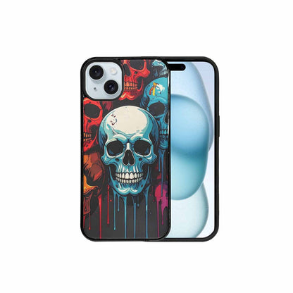 iPhone 15 Plus Case — Dripping Skulls Collage Custom, Custom Printed Phone Case