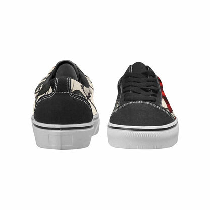 WOMEN'S Black Gothic Rose Canvas Lace-Up Aesthetic Custom Shoes