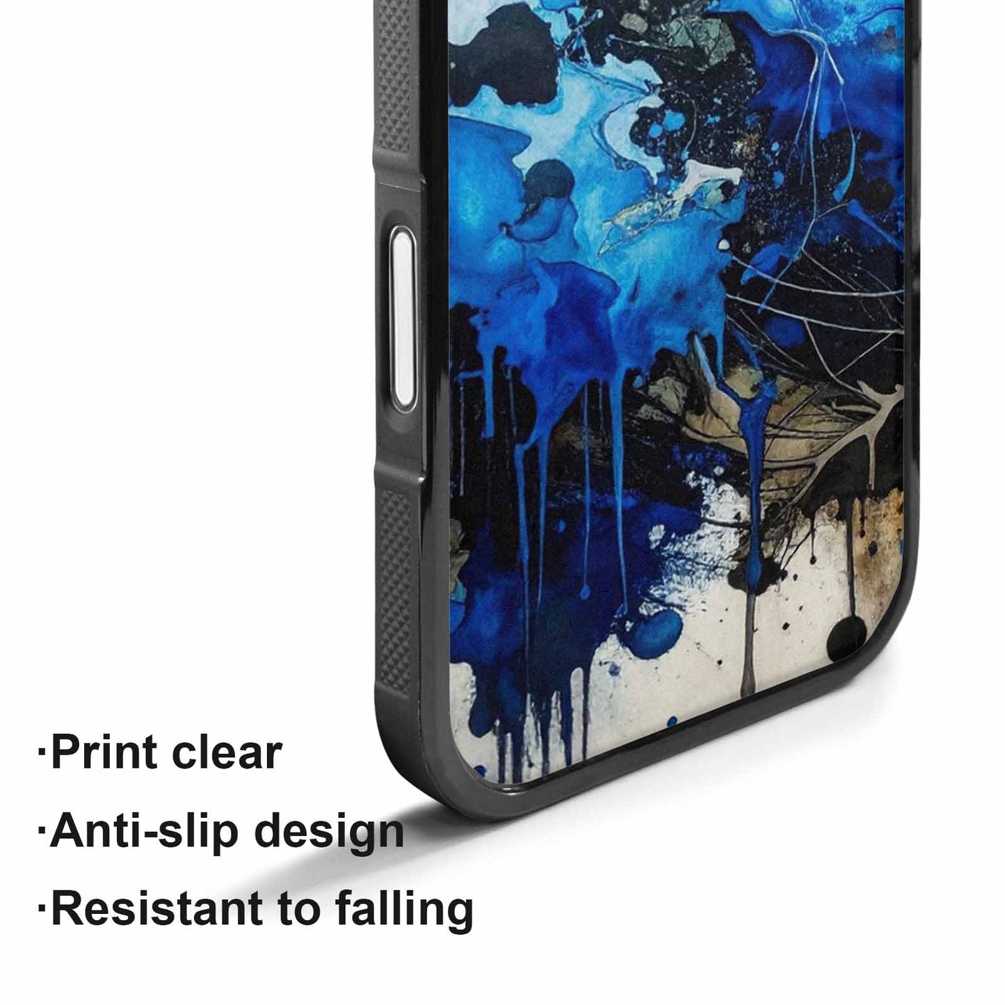 iPhone 17 Case — Black &amp; Blue Ink Camo, Custom Made Phone Cover