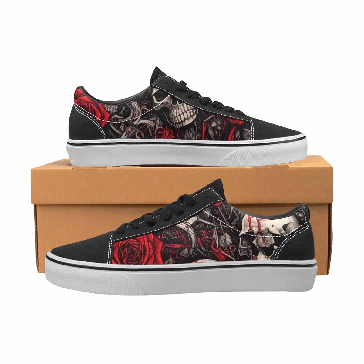 WOMEN'S Skull Roses Lace-Up Canvas Dark Academia Sneakers