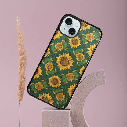iPhone 15 Plus Case — Sunflower Mandala Kaleidoscope, Customized Protective Case