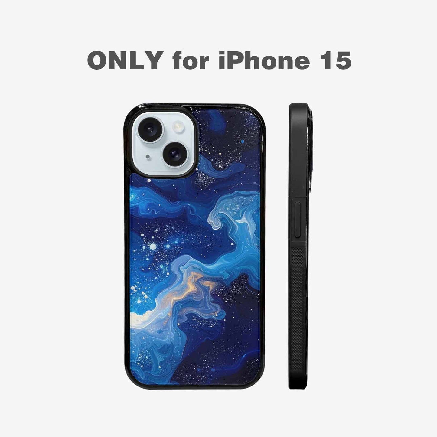 iPhone 15 Case — Galaxy Art Blue Starfield Small Galaxy, Custom Phone Case