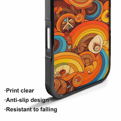 iPhone 17 Case — Small Groovy Peace Sign Original Art, Custom Printed Phone Case