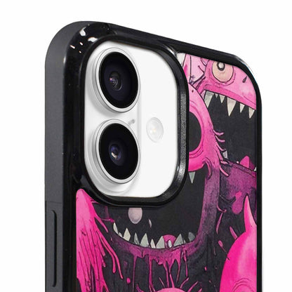 iPhone 17 Case — Black &amp; Pink Ink Cartoon Cute, Custom Printed Phone Case