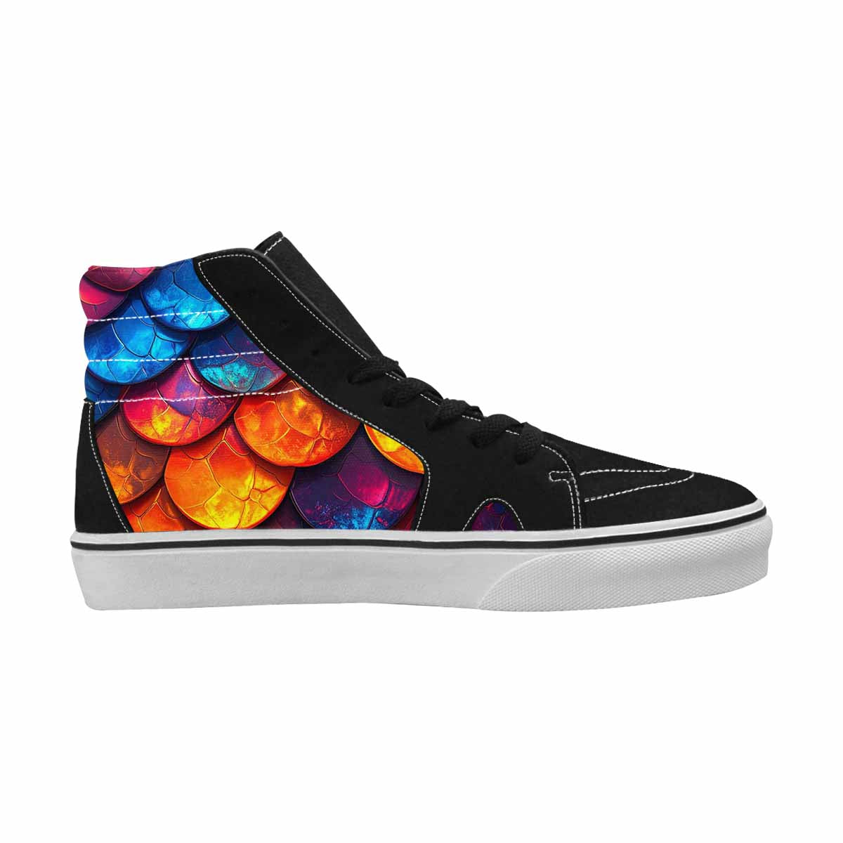 WOMEN'S Dark Snake Print High Top Canvas Vivid Shoes