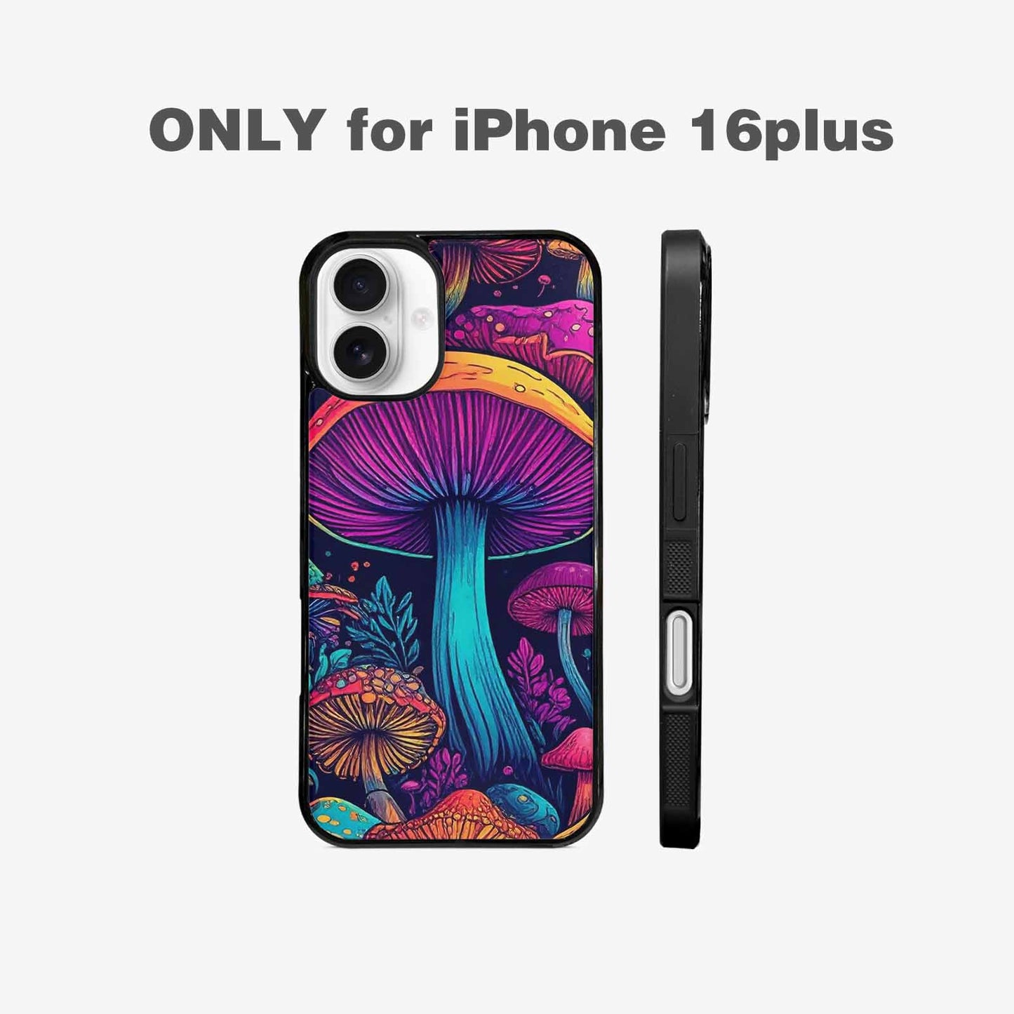 iPhone 16 Plus Case — Psychedelic Mushroom Custom Personalized Phone Cover, Custom Phone Case