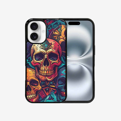 iPhone 16 Case — Sacred Geometry Lots Of Skulls Seamless, Custom Print Case Cover