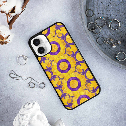 iPhone 16 Plus Case — Intersex Flag Color Theme Small Rainbow, Customized Protective Case