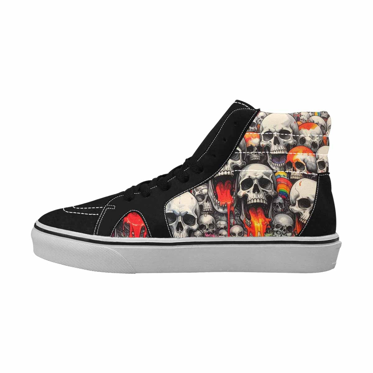 MEN'S Rainbow From Skull S High Top Canvas Wallpaper Art Sneakers