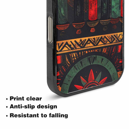 iPhone 15 Pro Max Case — Kwanzaa Kinara Pattern Seamless Repeat African, Unique Phone Case Design
