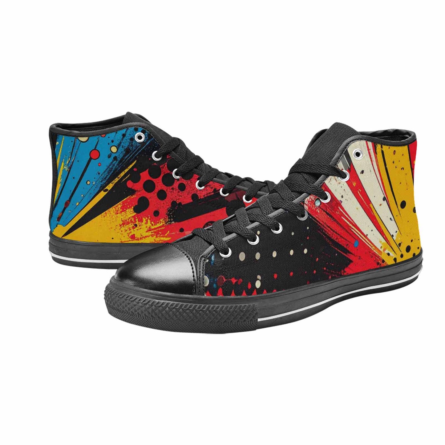 MEN'S Comic Book Halftone High Top Canvas Surreal Sneakers
